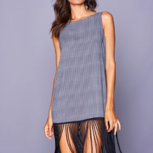 Elettra Vestito Frange Black Pattern